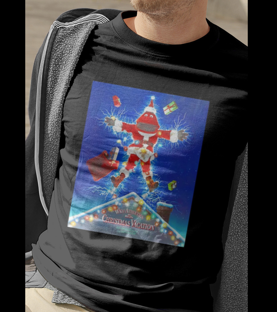 WKU Athletics Christmas Vacation Funny Santa Character On Rooftop With Presents T-Shirt