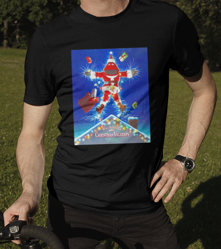 WKU Athletics Christmas Vacation Funny Santa Character On Rooftop With Presents T-Shirt