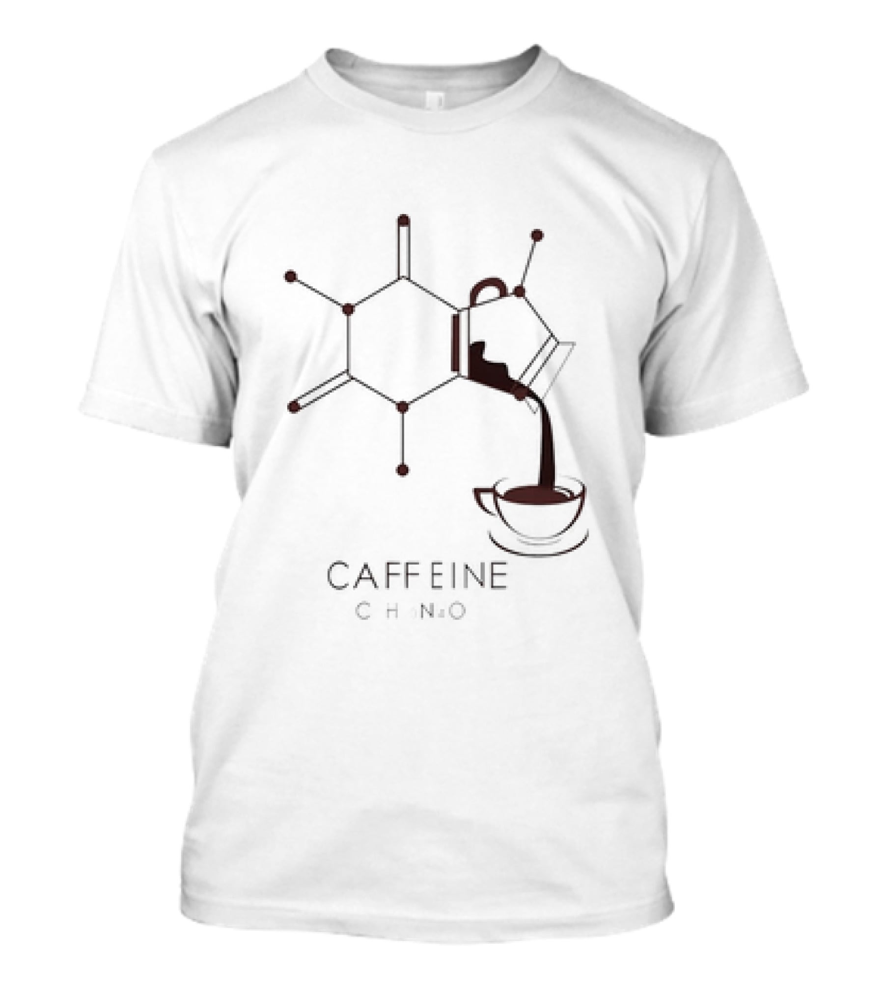 Caffeine Molecule Coffee Pour CHN2O T-Shirt