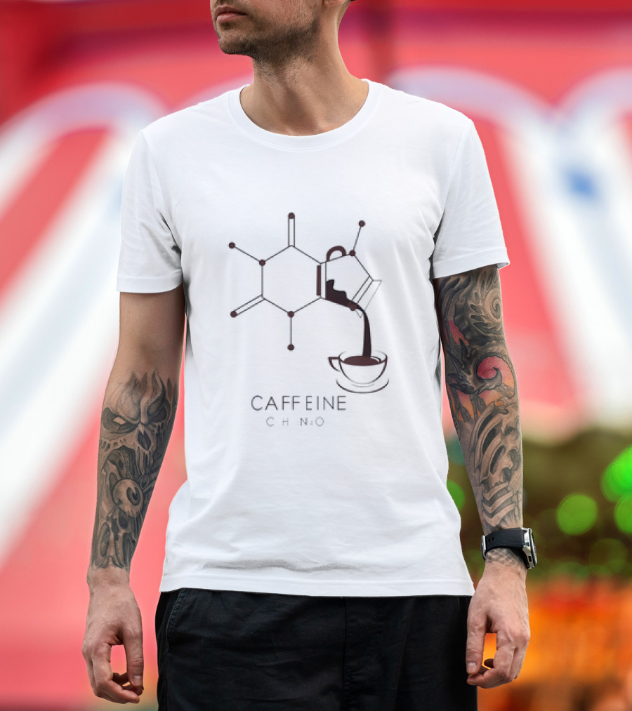 Caffeine Molecule Coffee Pour CHN2O T-Shirt