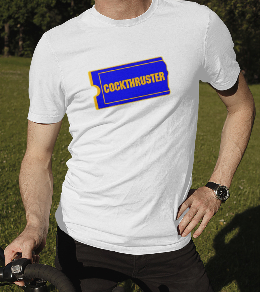 COCKTHRUSTER Blue And Yellow Ticket T-Shirt