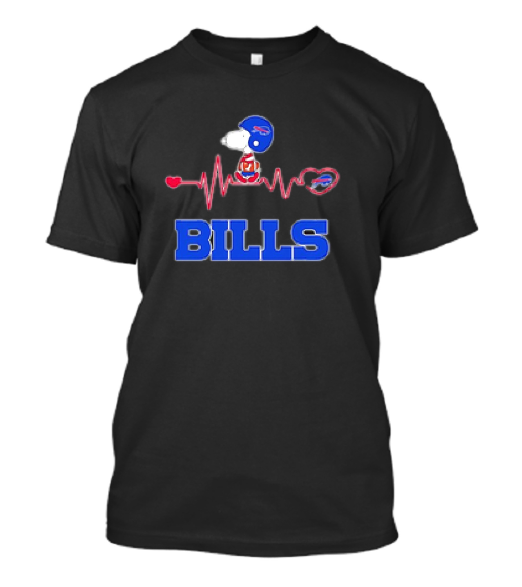 Heartbeats Snoopy Bills Football Helmet Heartbeat T-Shirt
