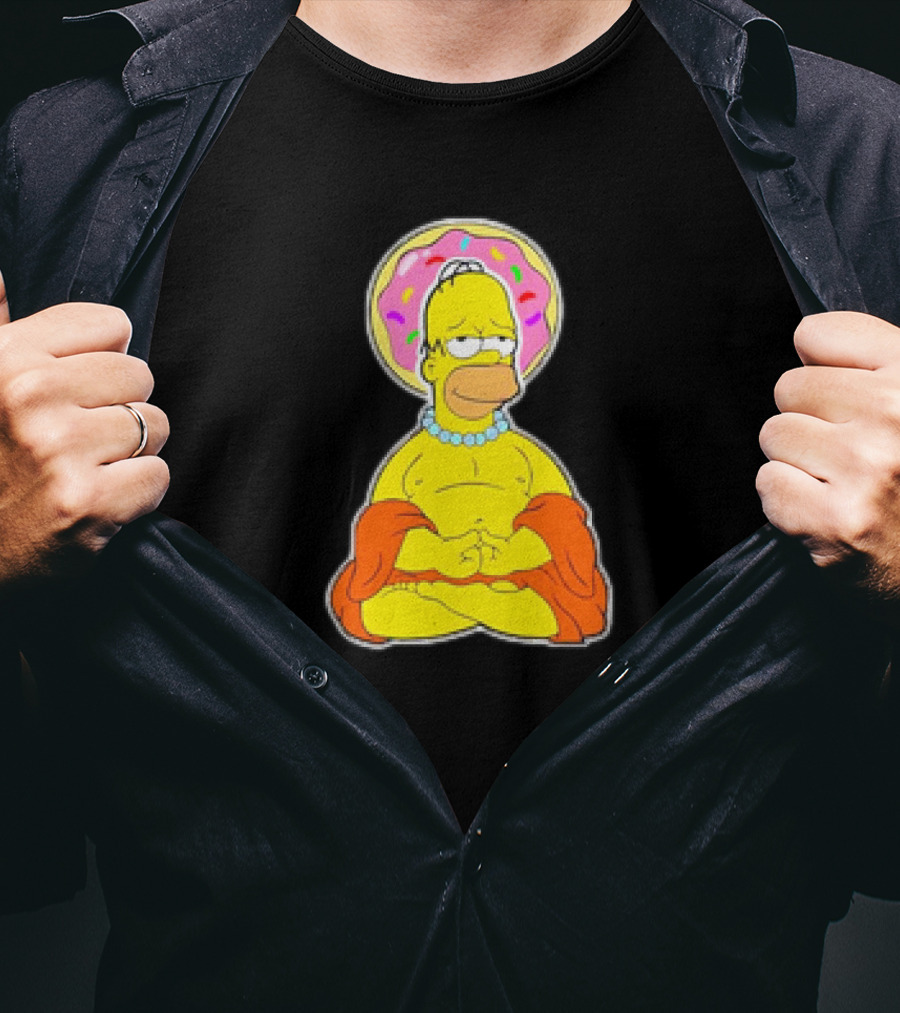 Homer Simpson Doughnut Enlightenment Buddha T-Shirt