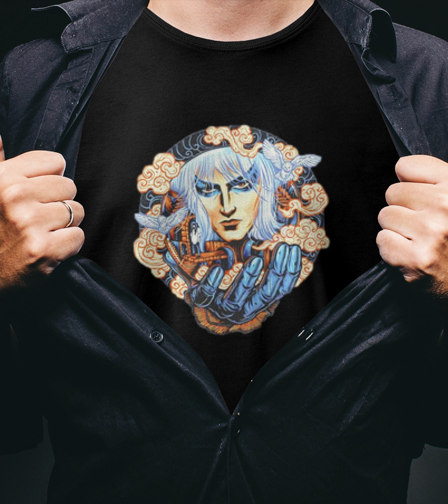 Jareth Labyrinth Goblin King Fantasy Clouds And Glove T-Shirt