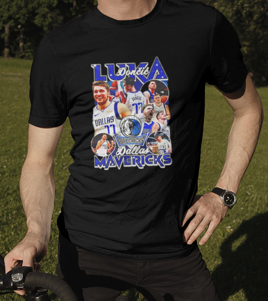 Luka Doncic Dallas Mavericks NBA Basketball Nostalgic 90s Retro Vibes T-Shirt
