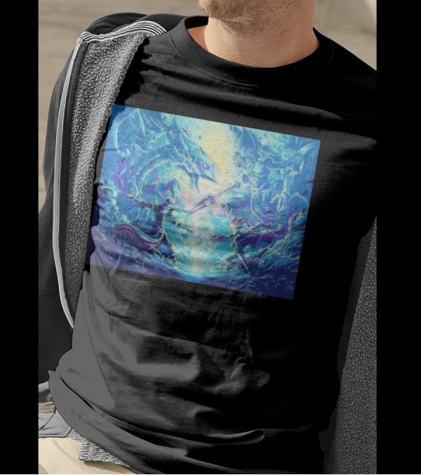 Yu Gi Oh Seto Kaiba Dueling Yugi Muto Blue-Eyes White Dragon And Dark Magician Showdown T-Shirt