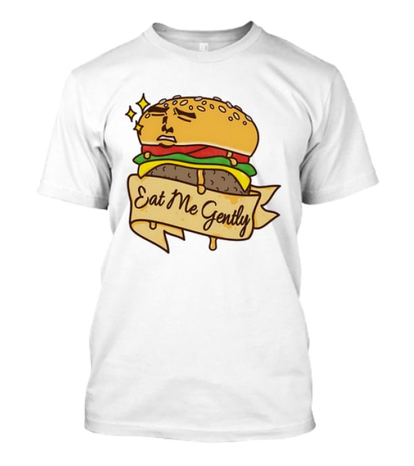Eat Me Gently Cheeseburger With Face And Stars T-Shirt