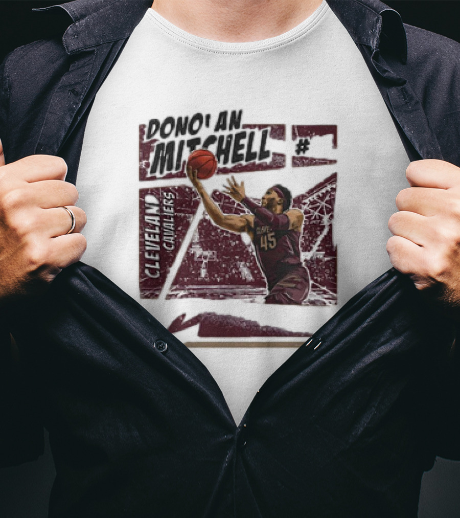 Donovan Mitchell Cleveland Cavaliers Basketball Comic Vintage 45 T-Shirt