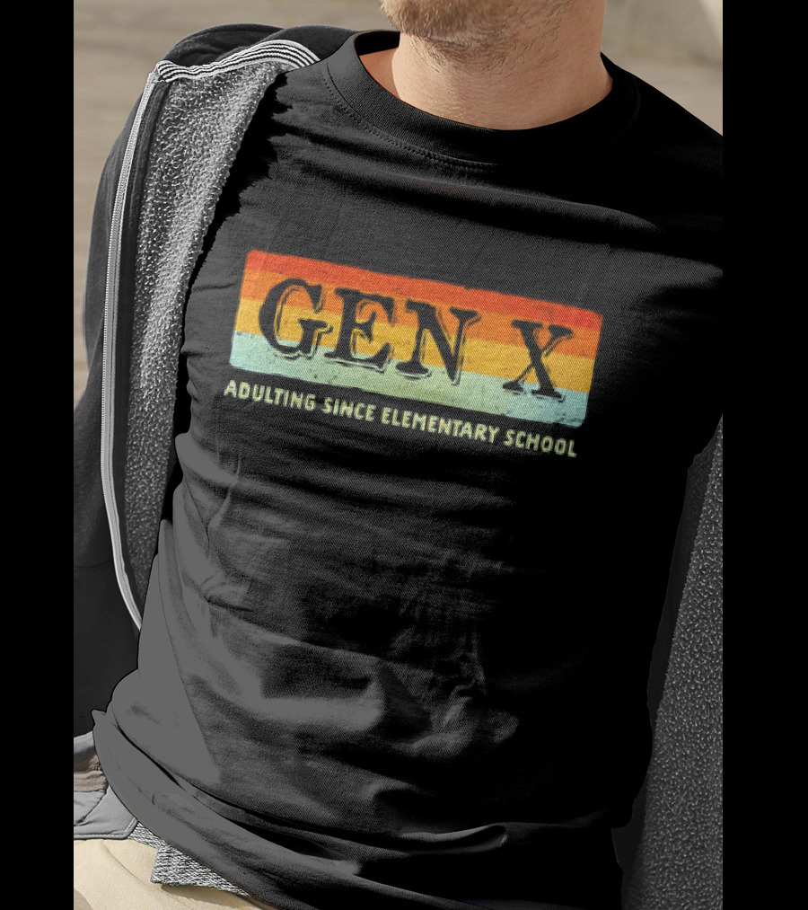 GEN X Adulting Since Elementary School Vintage T-Shirt
