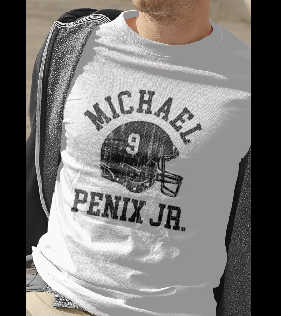 Michael Penix Jr. Vintage Font Football Helmet Number 9 T-Shirt