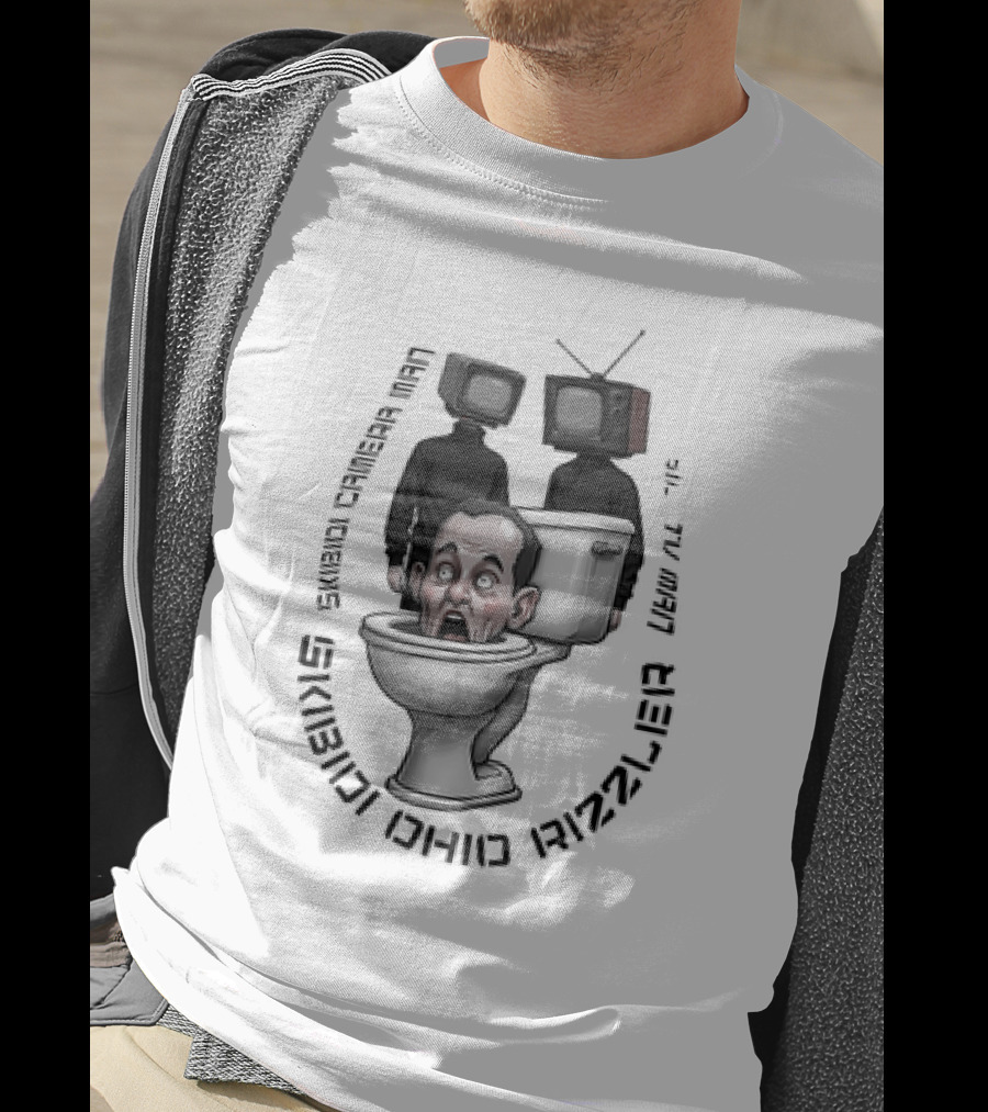 Skibidi Ohio Rizzler Skibidi Cameraman TV Head Toilet Man T-Shirt