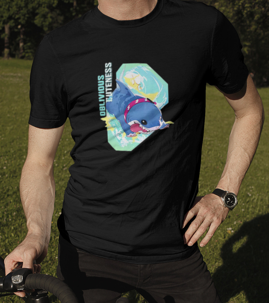Oblivious Cuteness Shark Water Splash Adventure T-Shirt