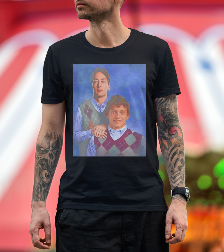 Step Brothers George Russell and Kimi Antonelli in Argyle Sweaters T-Shirt
