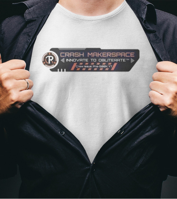 Crash Makerspace Innovate To Obliterate Crew Issue Pre-5282KT T-Shirt