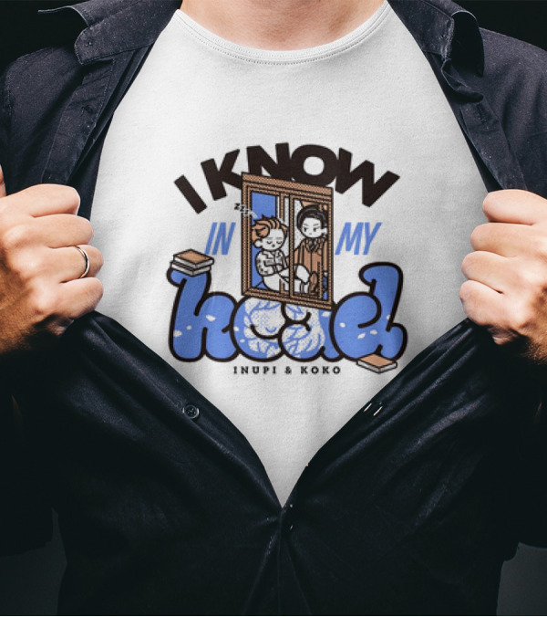 I Know In My Head Inupi And Koko Peeking Through Window With Books T-Shirt