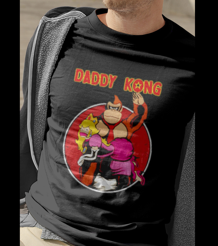 Daddy Kong Funny Retro Gaming Humor With Princess Character Playful T-Shirt