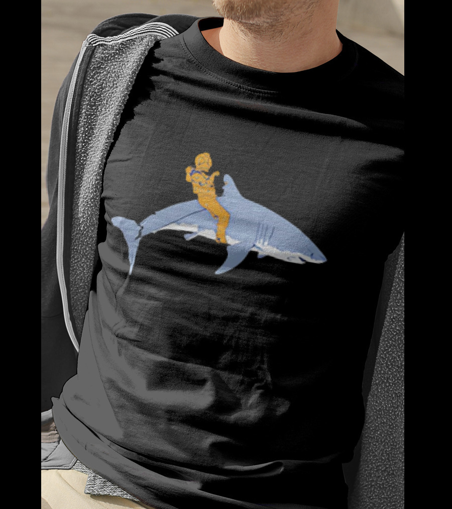 Diver Riding A Shark In T-Shirt