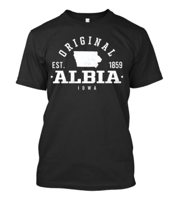 Original Albia Iowa Est 1859 Vintage State Map T-Shirt