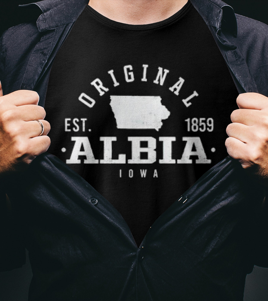 Original Albia Iowa Est 1859 Vintage State Map T-Shirt