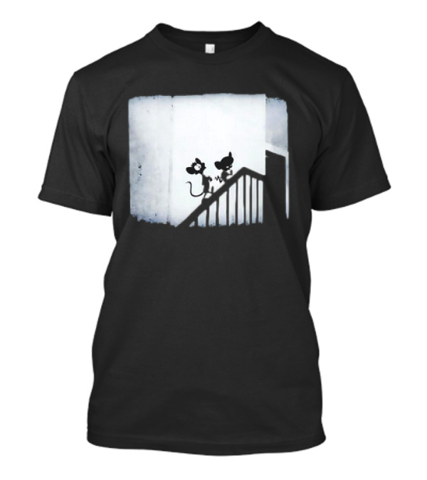 Pinky And The Brain X Nosferatu Miceferatu Shadow Silhouettes On Stairs T-Shirt