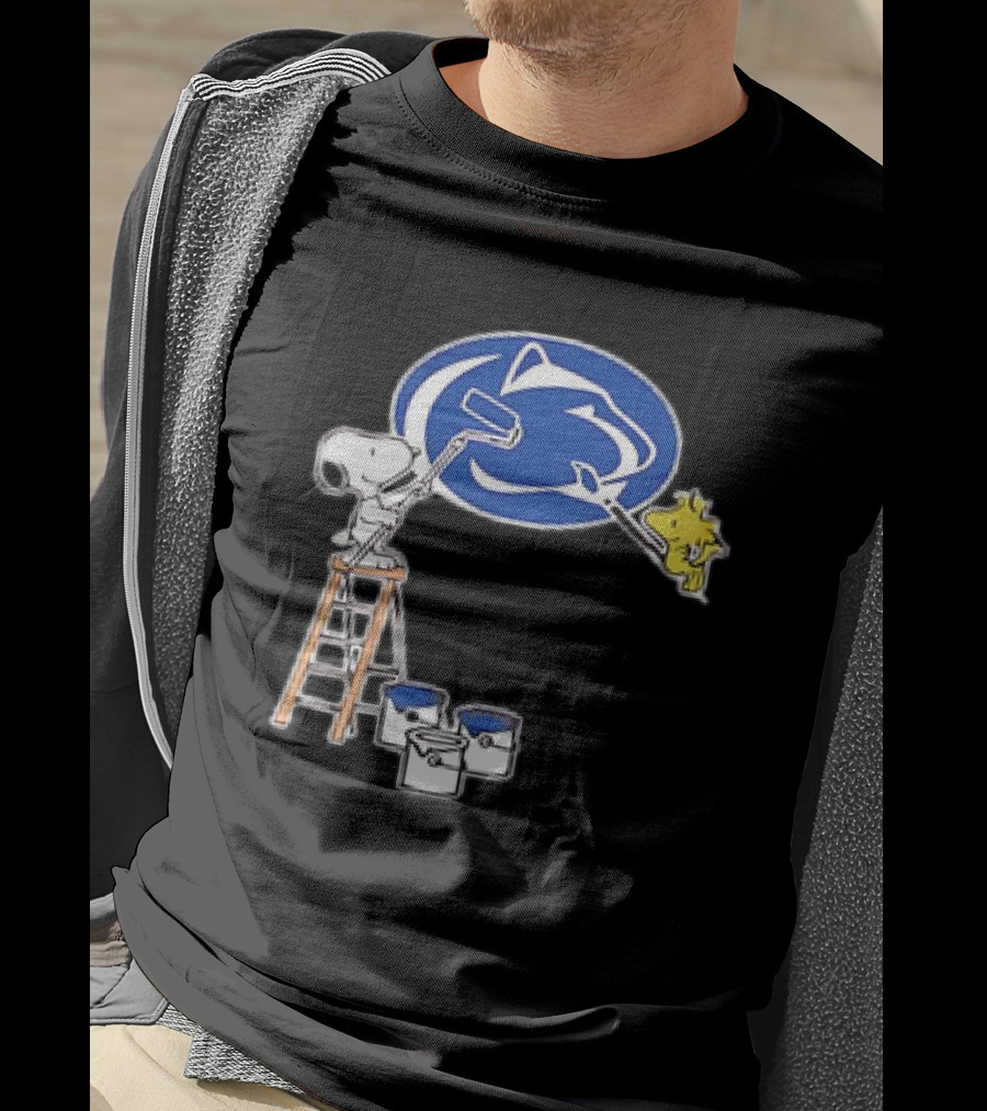 Snoopy And Woodstock Painting Penn State Nittany Lions T-Shirt