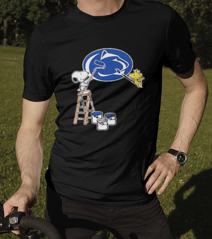 Snoopy And Woodstock Painting Penn State Nittany Lions T-Shirt