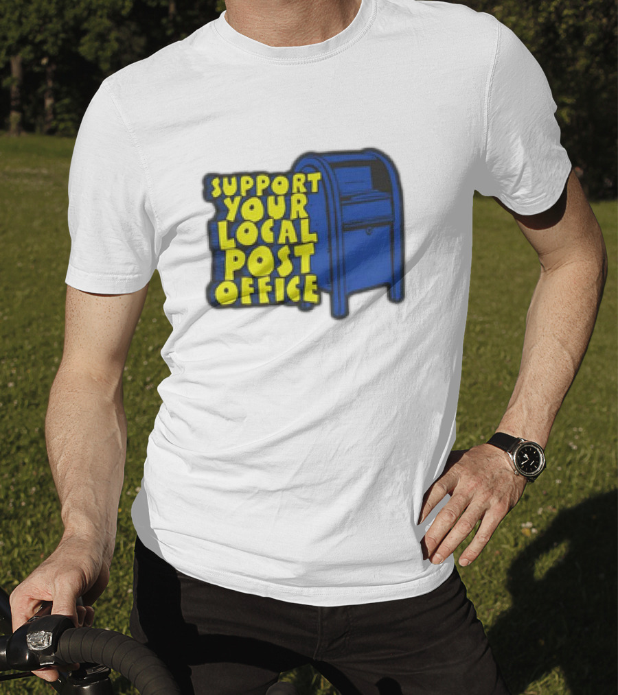 Support Your Local Post Office Blue Mailbox T-Shirt