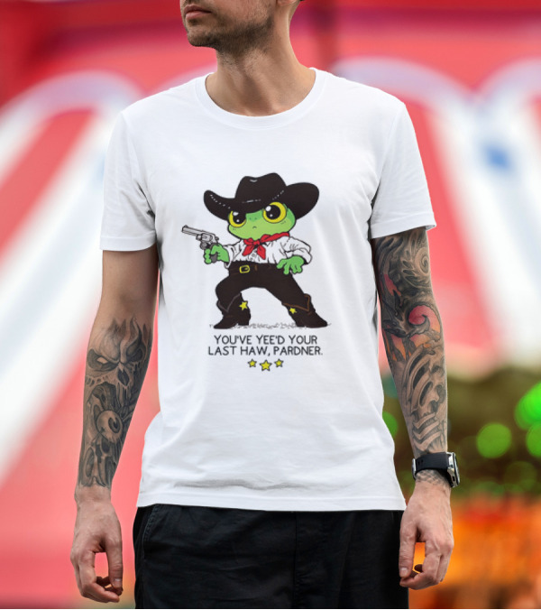 Premium T-Shirt: Frog Cowboy You’ve Yee’d Your Last Haw Pardner Western Cartoon T-Shirt Frog Cowboy You’ve Yee’d Your Last Haw Pardner Western Cartoon T-Shirt