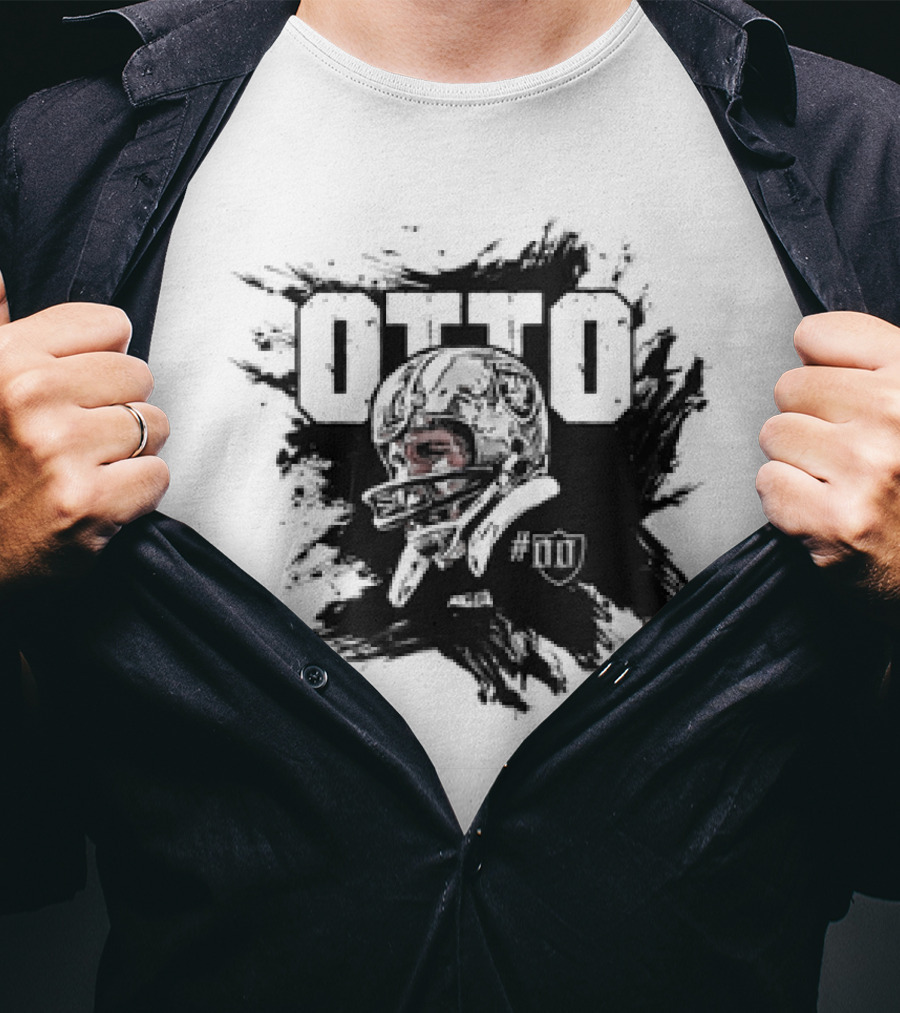 Jim Otto Double Zero Las Vegas Raiders NFL Football #00 Helmet Sketch T-Shirt
