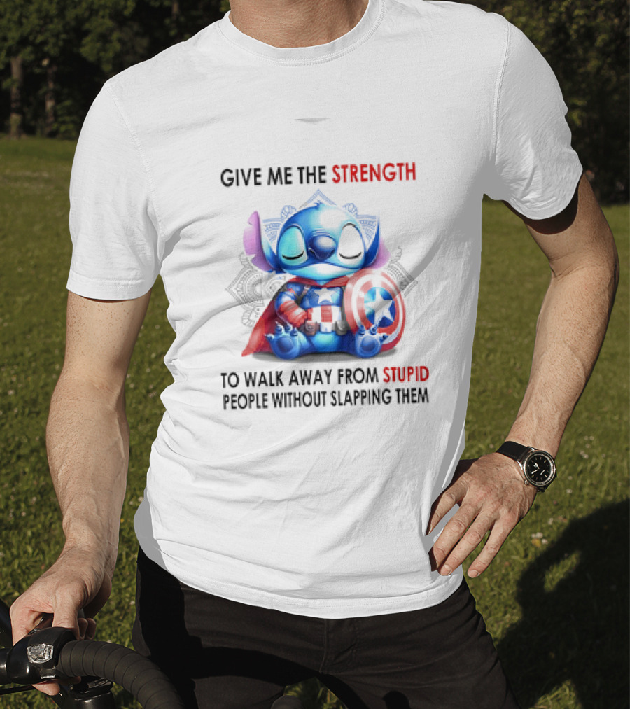 Stitch Captain Give Me The Strength To Walk Away From Stupid People Without Slapping Them T-Shirt