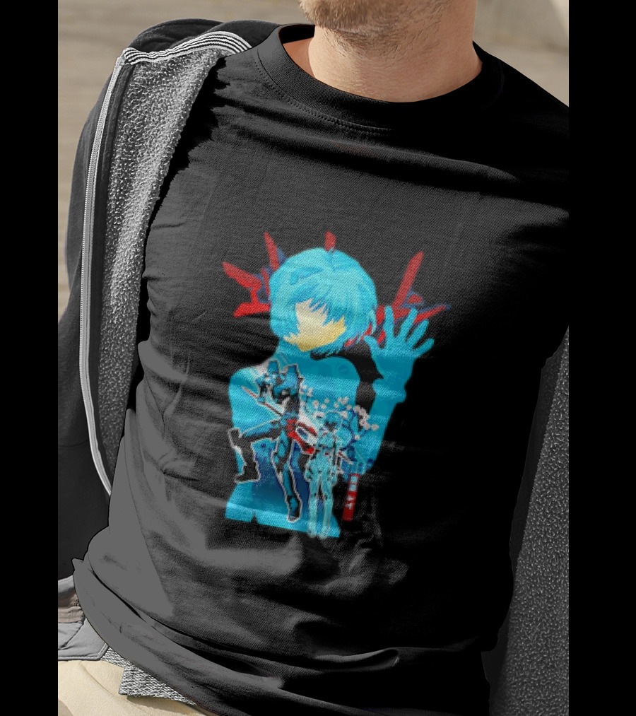 Rei Ayanami Eva-00 Neon Genesis Evangelion Blue Highlight T-Shirt