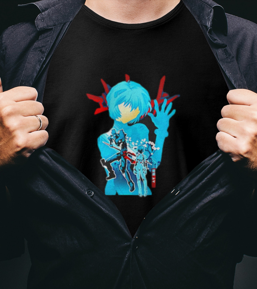 Rei Ayanami Eva-00 Neon Genesis Evangelion Blue Highlight T-Shirt