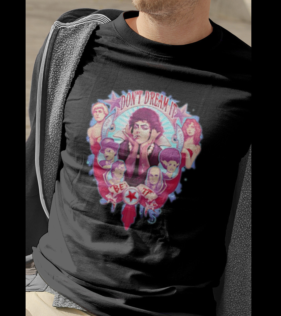 The Rocky Horror Picture Show Don't Dream It Be It Retro Character Collage T-Shirt