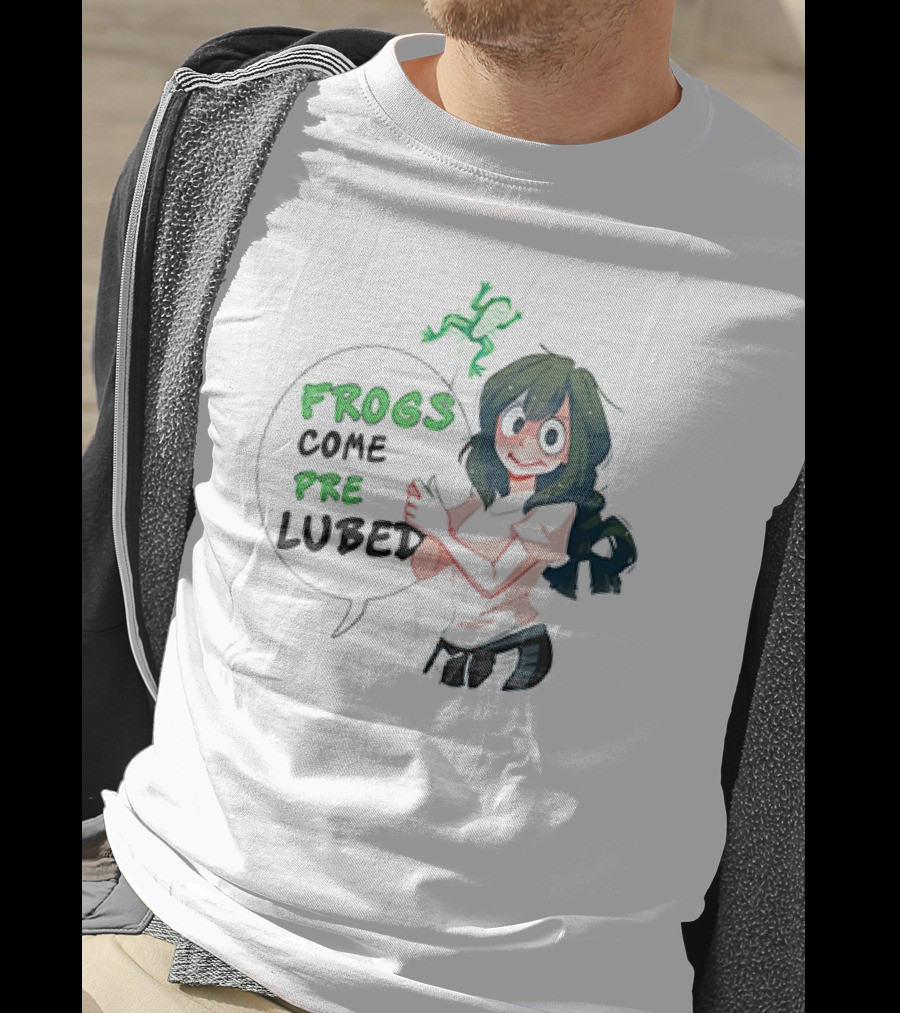 Frogs Come Pre Lubed Meme Character Speech Bubble T-Shirt