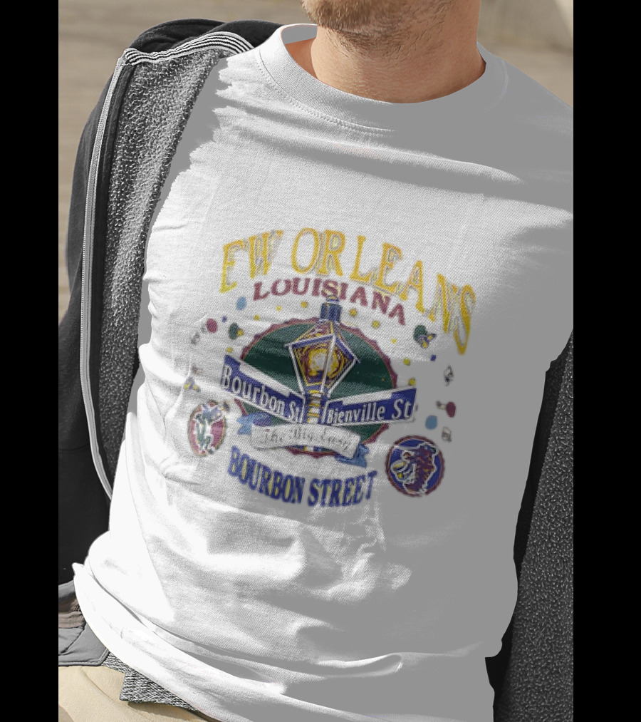 New Orleans Louisiana Bourbon Street Bienville St The Big Easy Vintage T-Shirt
