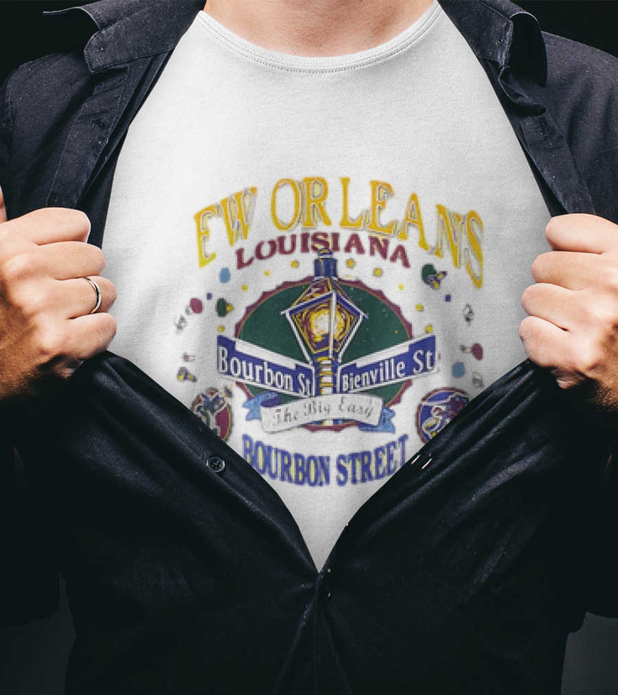 New Orleans Louisiana Bourbon Street Bienville St The Big Easy Vintage T-Shirt