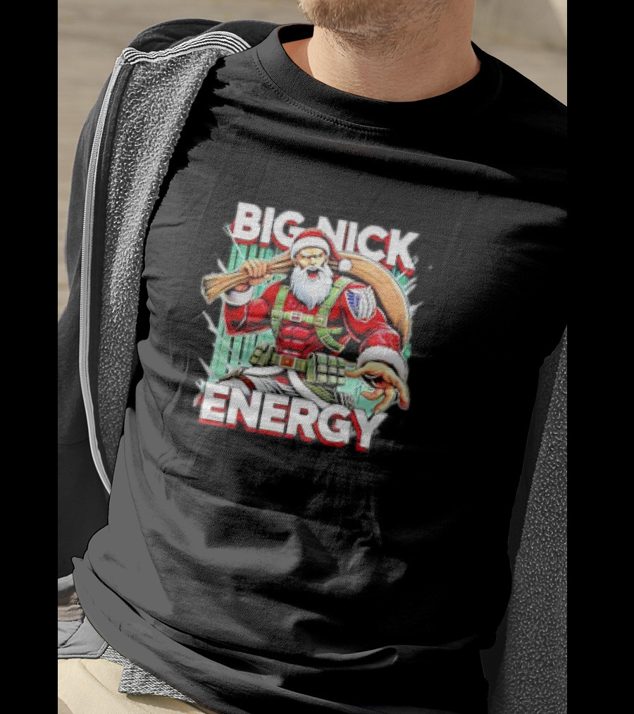 BIG NICK ENERGY Santa Warrior With Baseball Bat T-Shirt