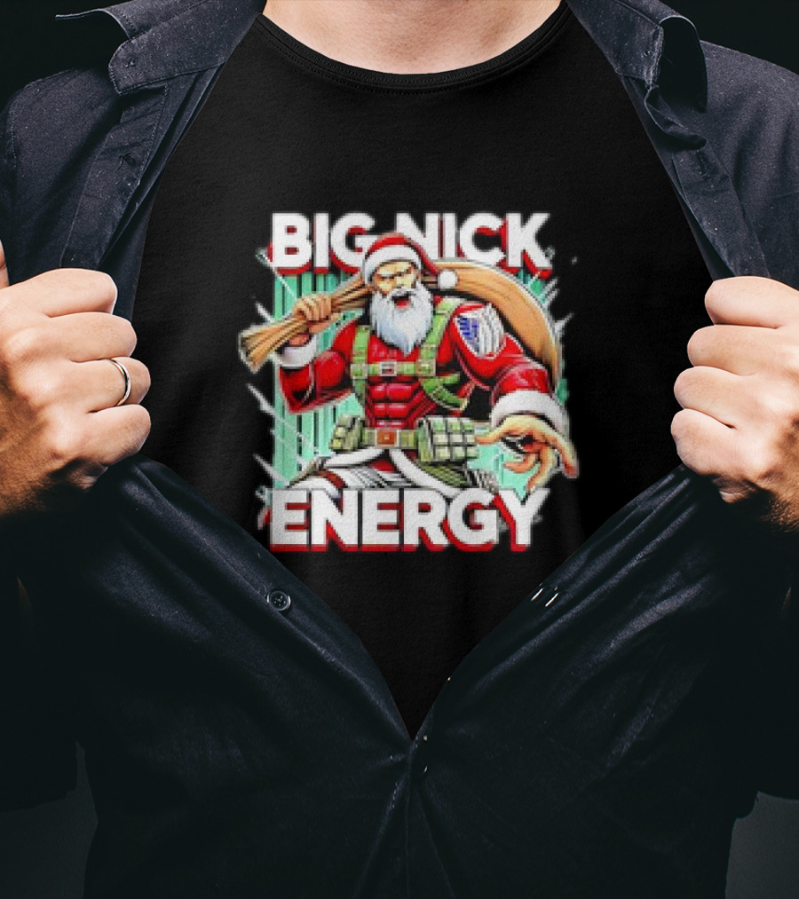 BIG NICK ENERGY Santa Warrior With Baseball Bat T-Shirt