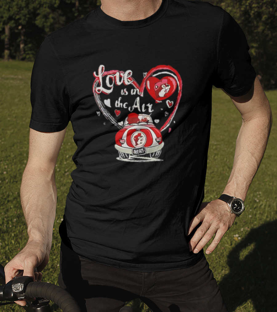 Buc-ee's Love Is In The Air Valentine's Heart Car Journey T-Shirt