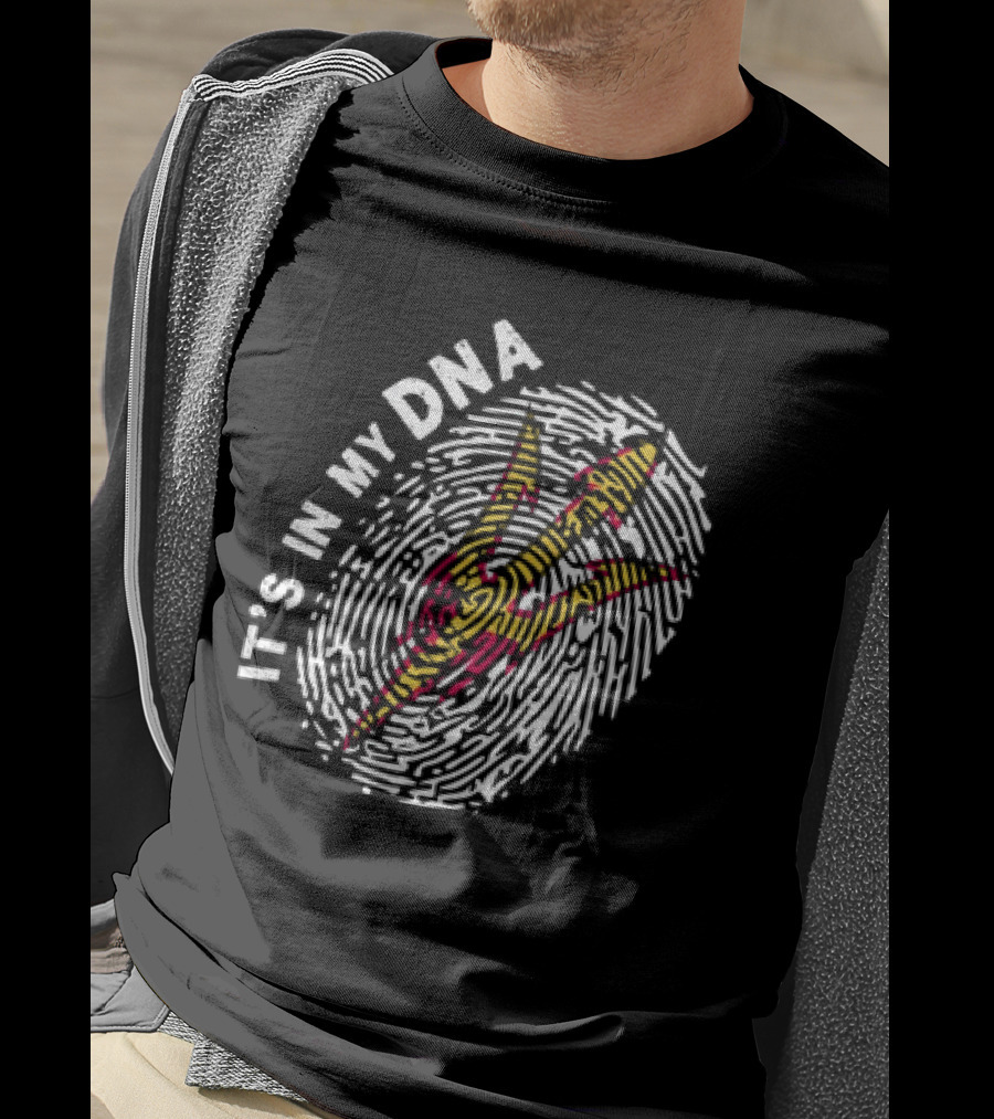 IT'S IN MY DNA Arizona State Sun Devils Football Fingerprint T-Shirt