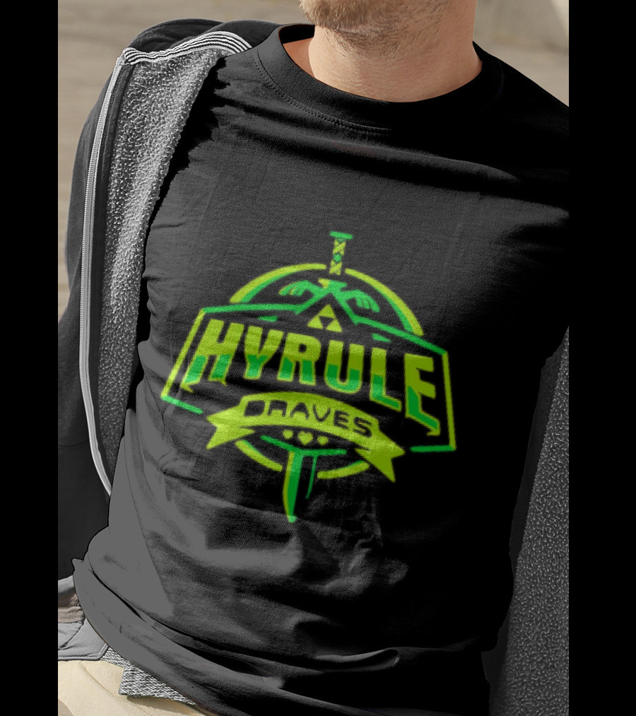 Hyrule Braves Sword Emblem Green Neon T-Shirt