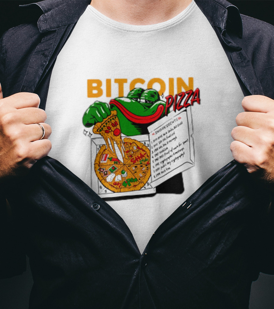 Bitcoin Pizza Frog Meme T-Shirt