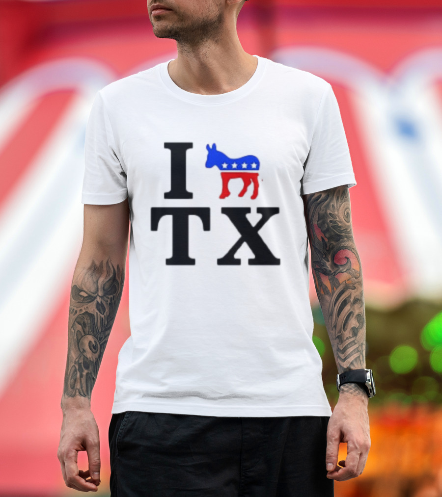 I Love Texas Democrat Donkey Symbol TX T-Shirt