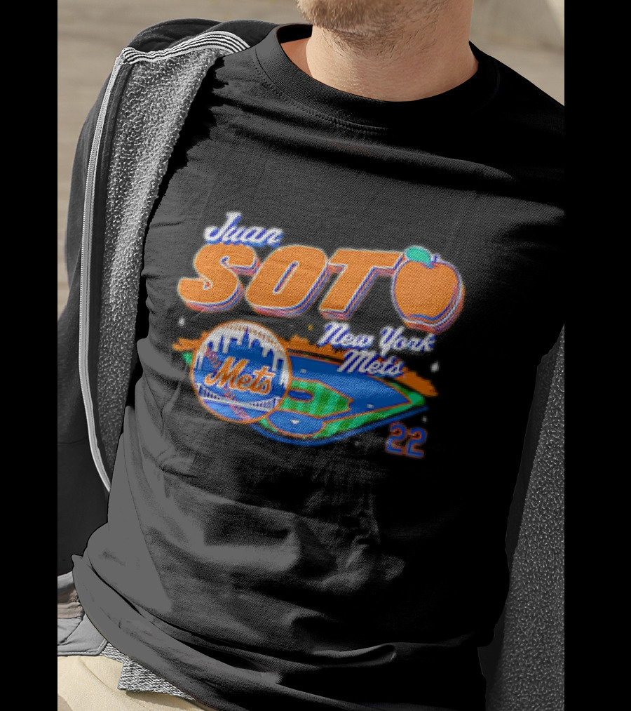 Juan Soto New York Mets Peach 22 Stadium Mets T-Shirt