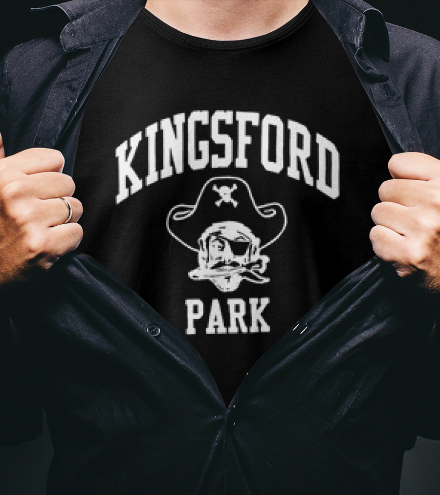 Kingsford Park Pirate Skull Logo With Crossbones T-Shirt