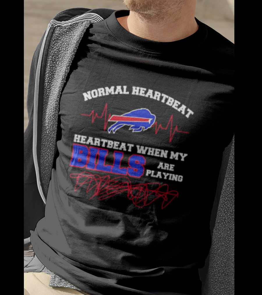 Buffalo Bills Heartbeat When My Bills Are Playing NFL Team Spirit T-Shirt