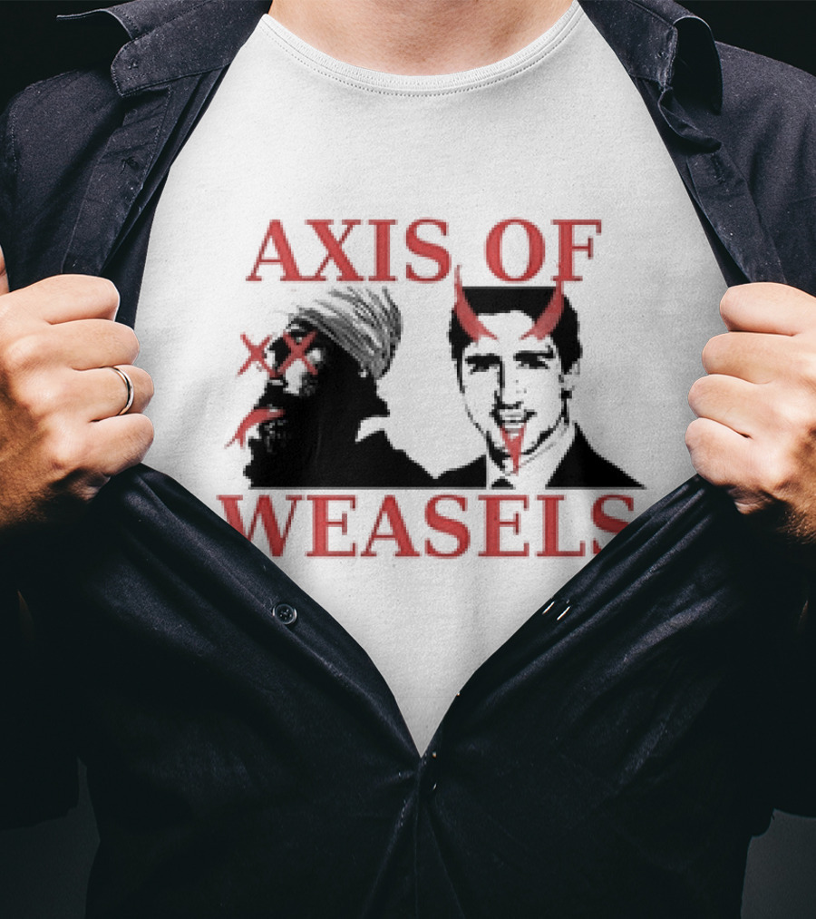 Axis Of Weasels Classic Political Satire Leaders With Devil Horns T-Shirt