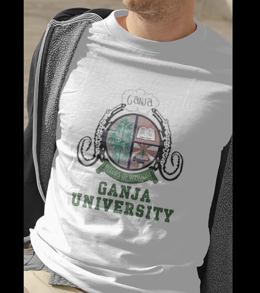 Ganja University Weeds Of Wisdom Crest Emblem T-Shirt