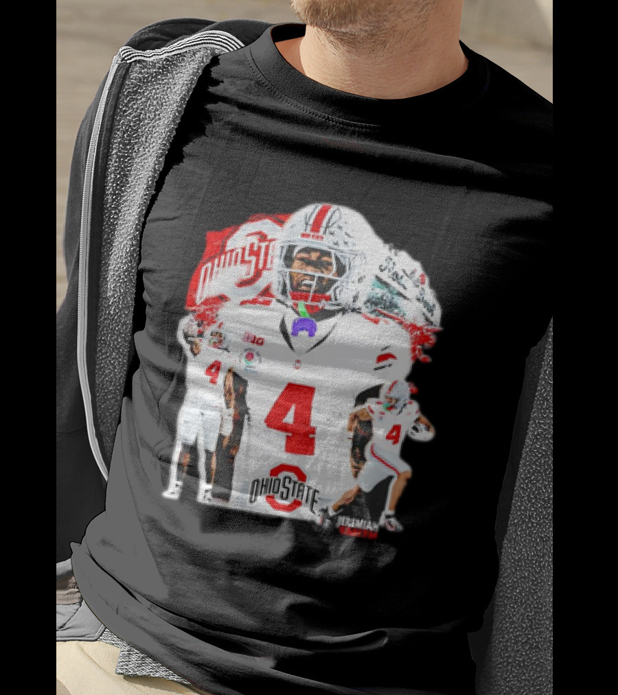Ohio State Buckeyes Jeremiah Smith Football Player Number 4 960s Sports T-Shirt