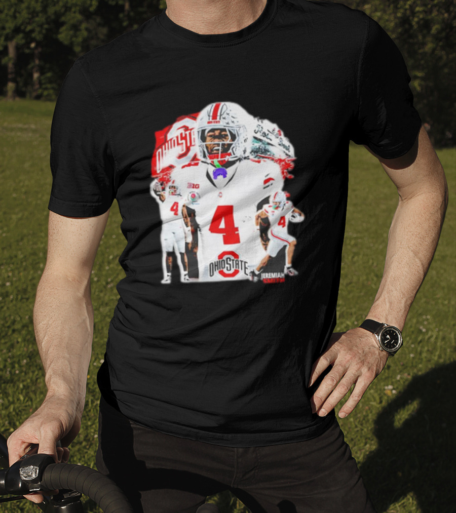 Ohio State Buckeyes Jeremiah Smith Football Player Number 4 960s Sports T-Shirt